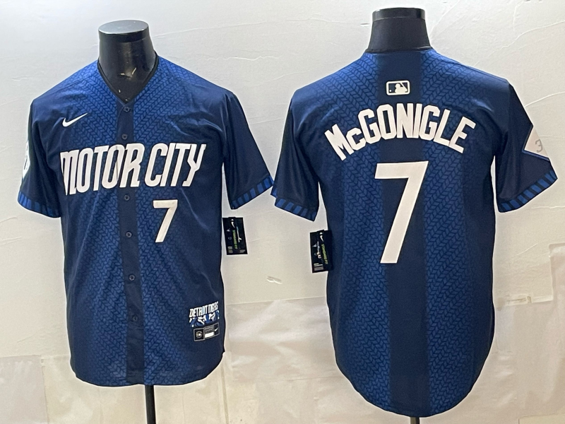 Men Detroit Tigers #7 McGonigle blue Game Nike MLB Jersey 04020017